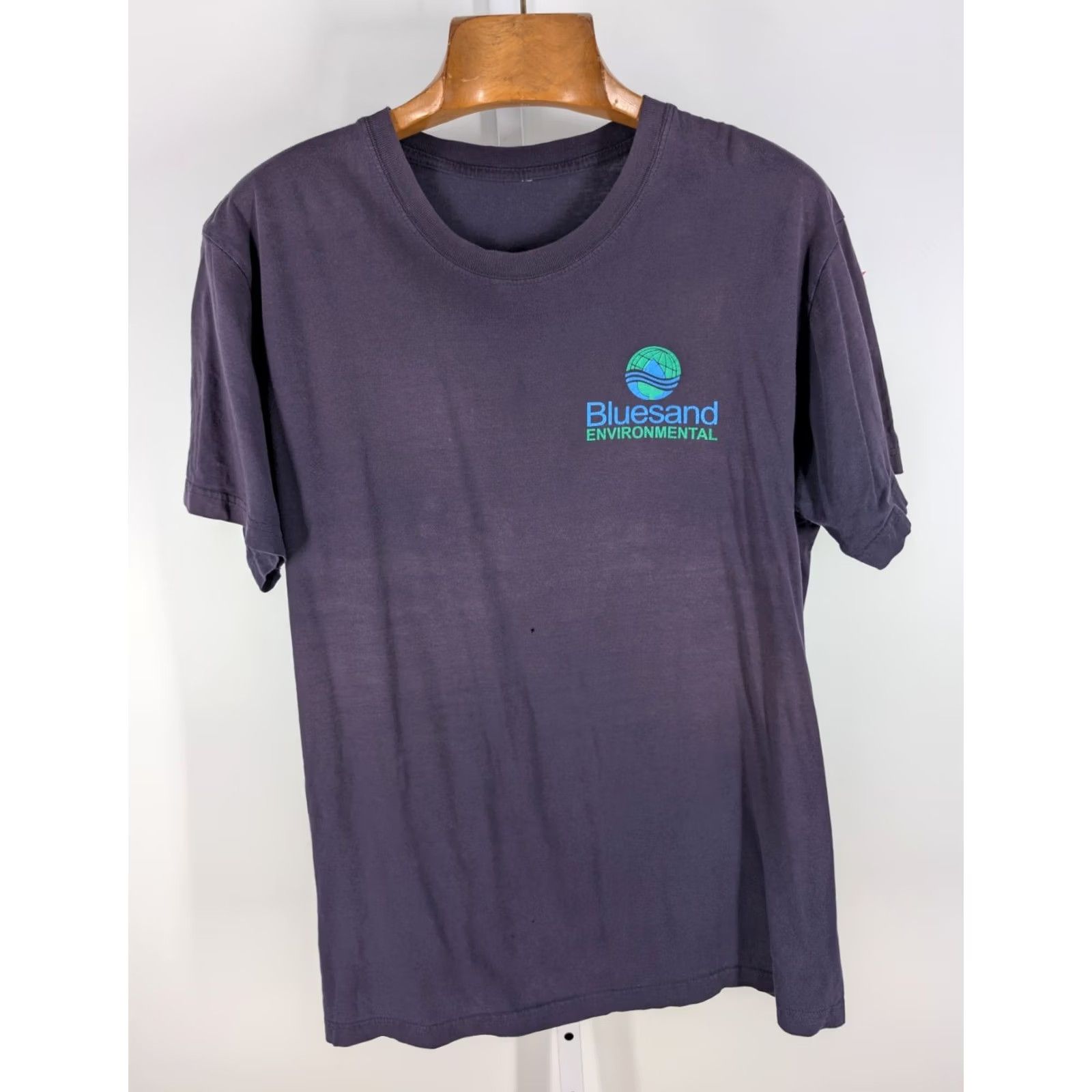 Thrasher VINTAGE 90s Construction T-Shirt Men Blue 42" Short Sleeve Thrashed Faded Backhoe Excavator USA 29" Length 21" Pit to Pit Size US XL / EU 56 / 4 - 3 Thumbnail
