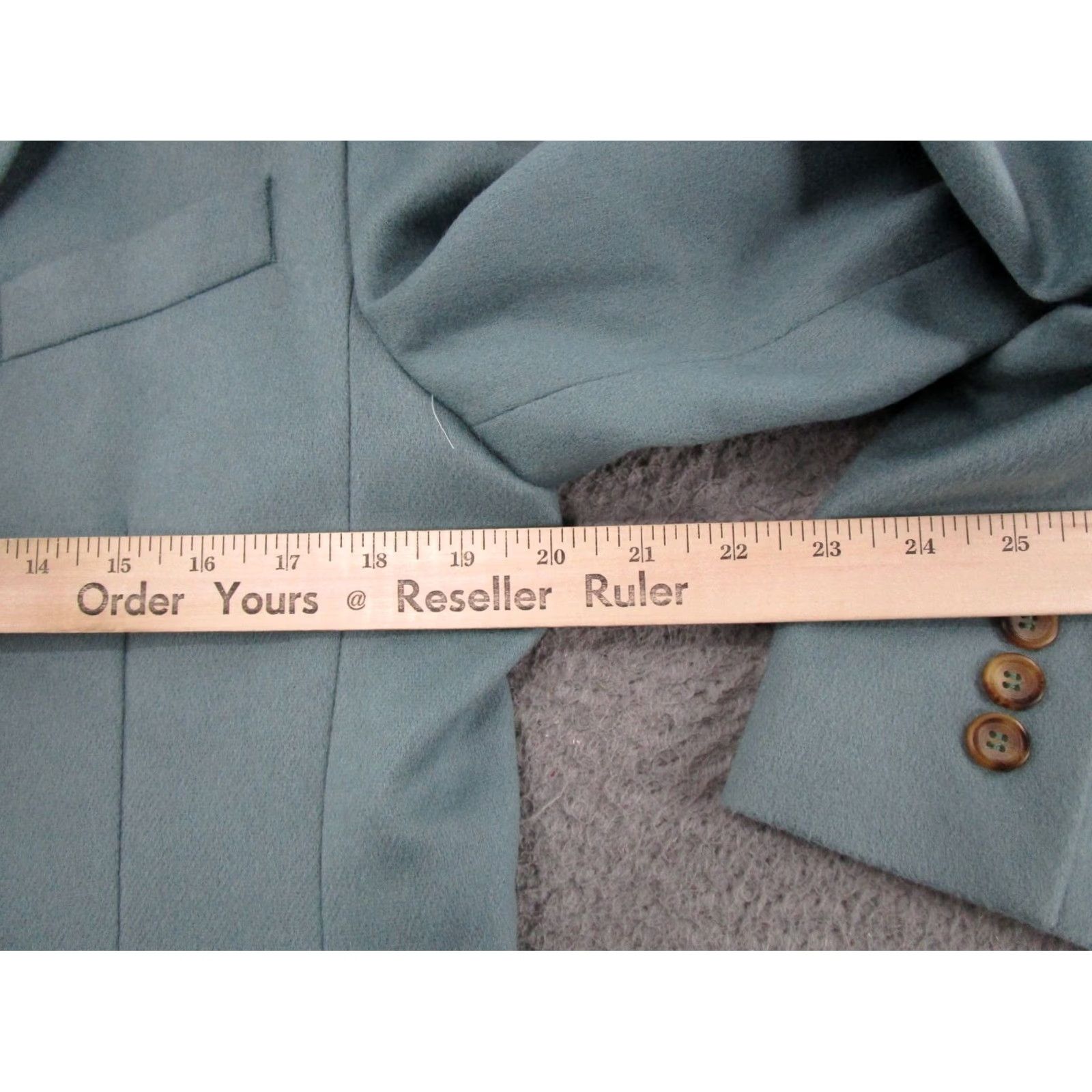 Vintage VINTAGE L.L. Bean Blazer Women 12 Regular Teal Blue Wool Cashmere Button Preppy Jacket Sold by Brand LL Bean Womens Blazer Size XL / US 12-14 / IT 48-50 - 5 Thumbnail