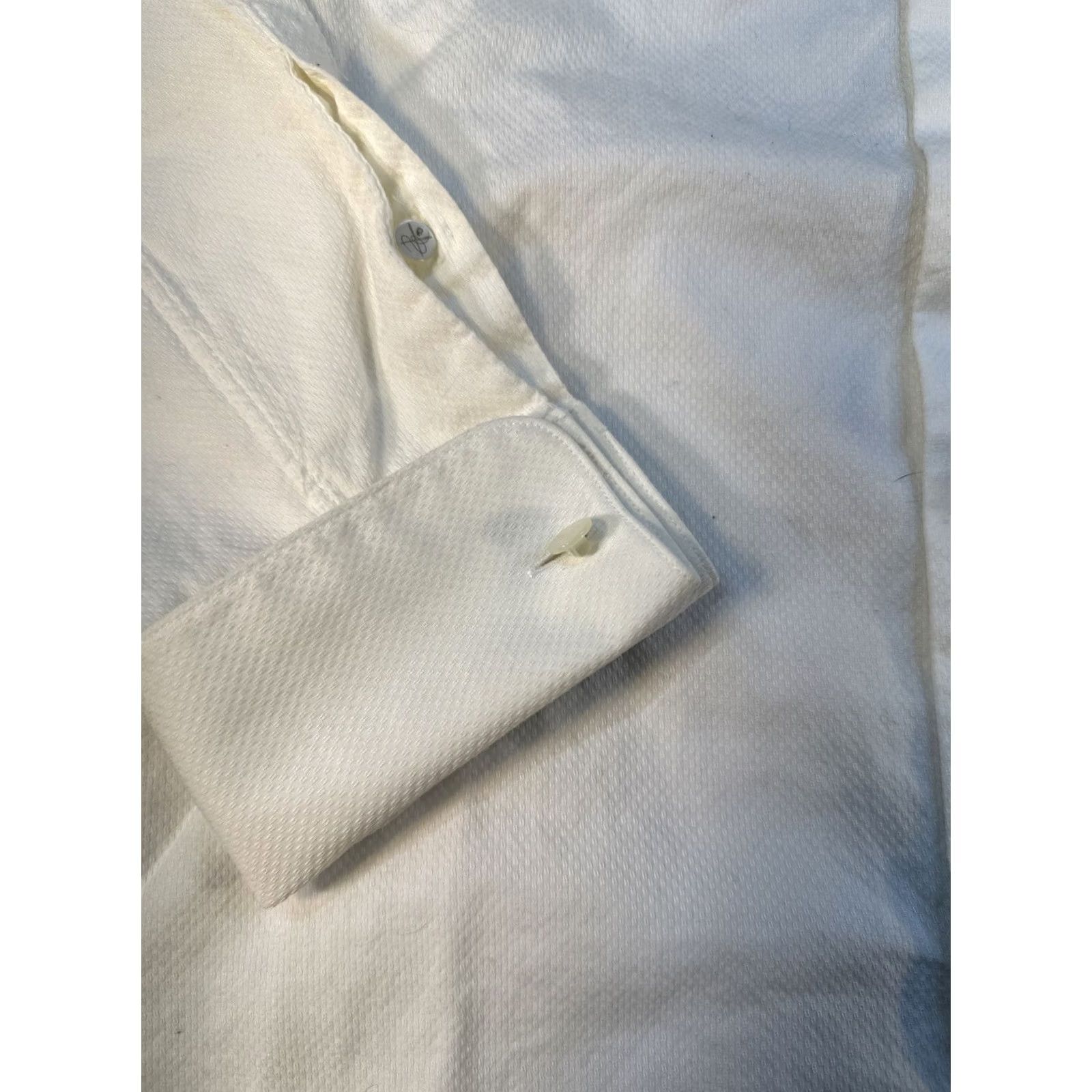 John Varvatos John Varvatos USA Slim Casual Dress Shirt Blue 15 Regular Men Long Sleeve Barrel Cuff Slimming Button Shirt Size US M / EU 48-50 / 2 - 2 Thumbnail