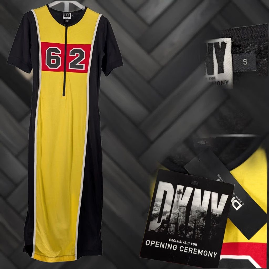 DKNY DKNY x Opening Ceremony 2013 Archive Colorblock Dress NWT S Black Yellow Dress Length 46" Midi Maxi Womens Size S / US 4 / IT 40 - 1 Thumbnail