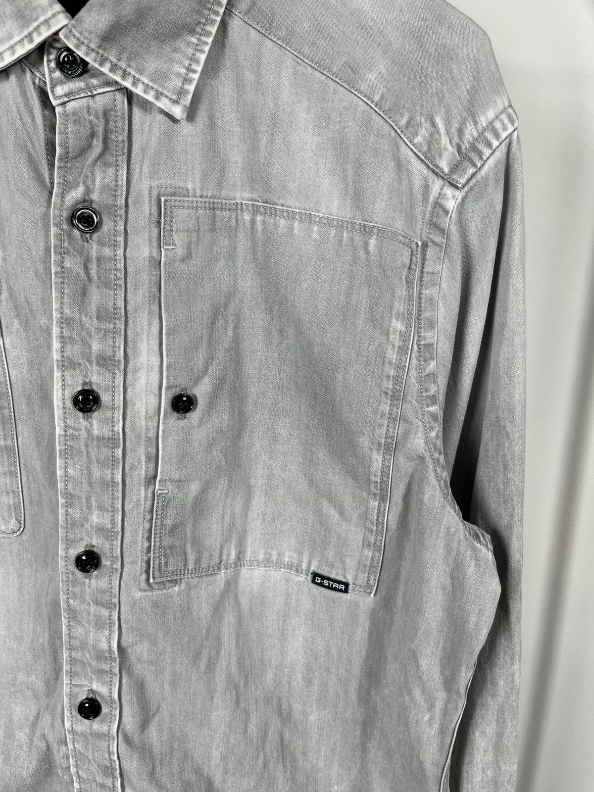 G-Star G-Star RAW Utility Slim Fit Shirt Gray Long Sleeve Size M Size US M / EU 48-50 / 2 - 4 Thumbnail