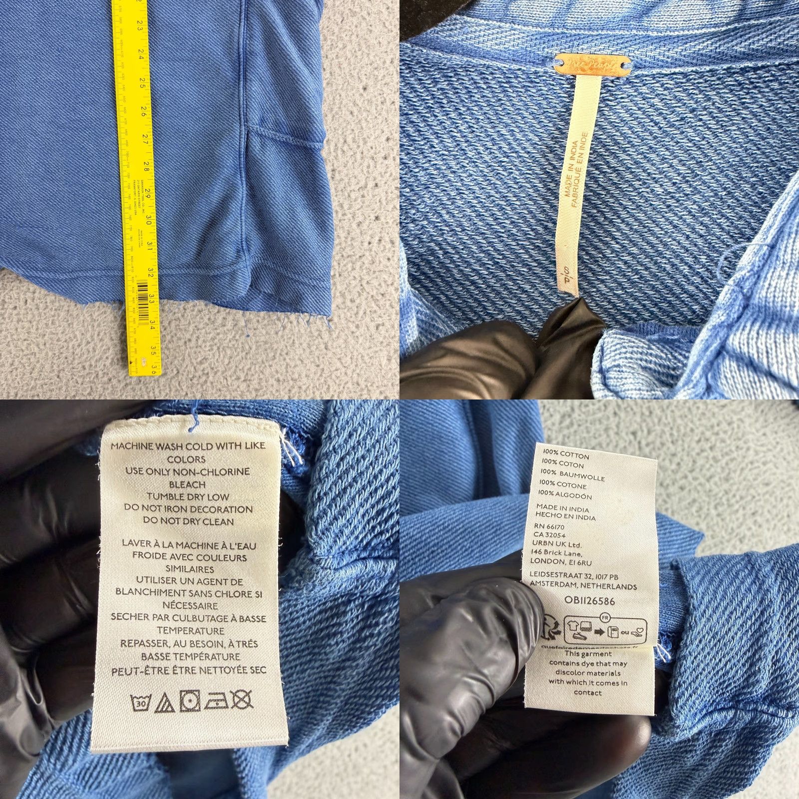 Free People Free People Polo Shirt Tunic Womens Small Blue Oversized Pockets Knit Cotton Willow Polo Tunic Shirt Size S / US 4 / IT 40 - 8 Thumbnail