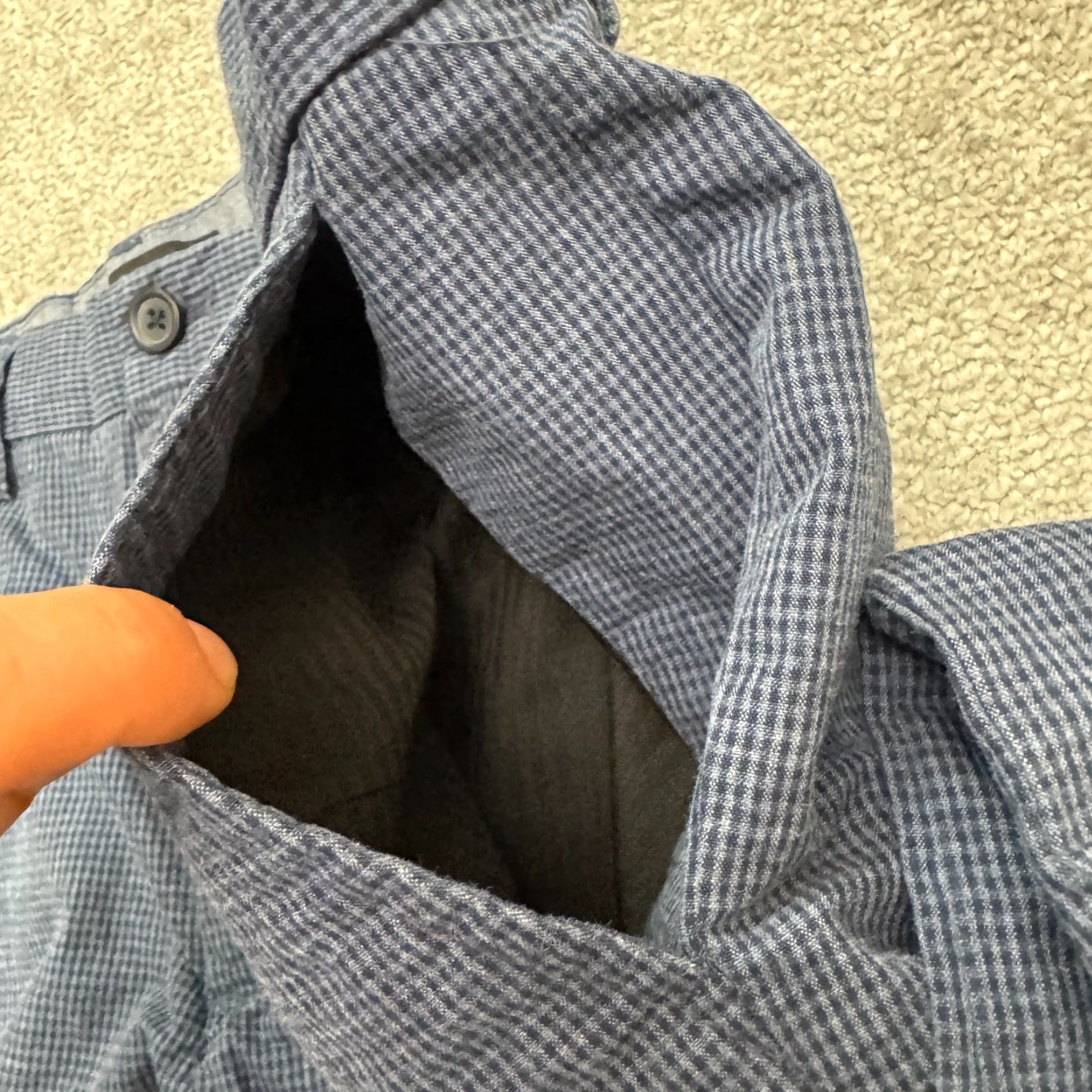 Banana Republic Banana Republic Aiden Fit Chino Pants Mens 33x32 Navy Blue Houndstooth Cotton Shirt or Pants? Size US 33 - 3 Thumbnail
