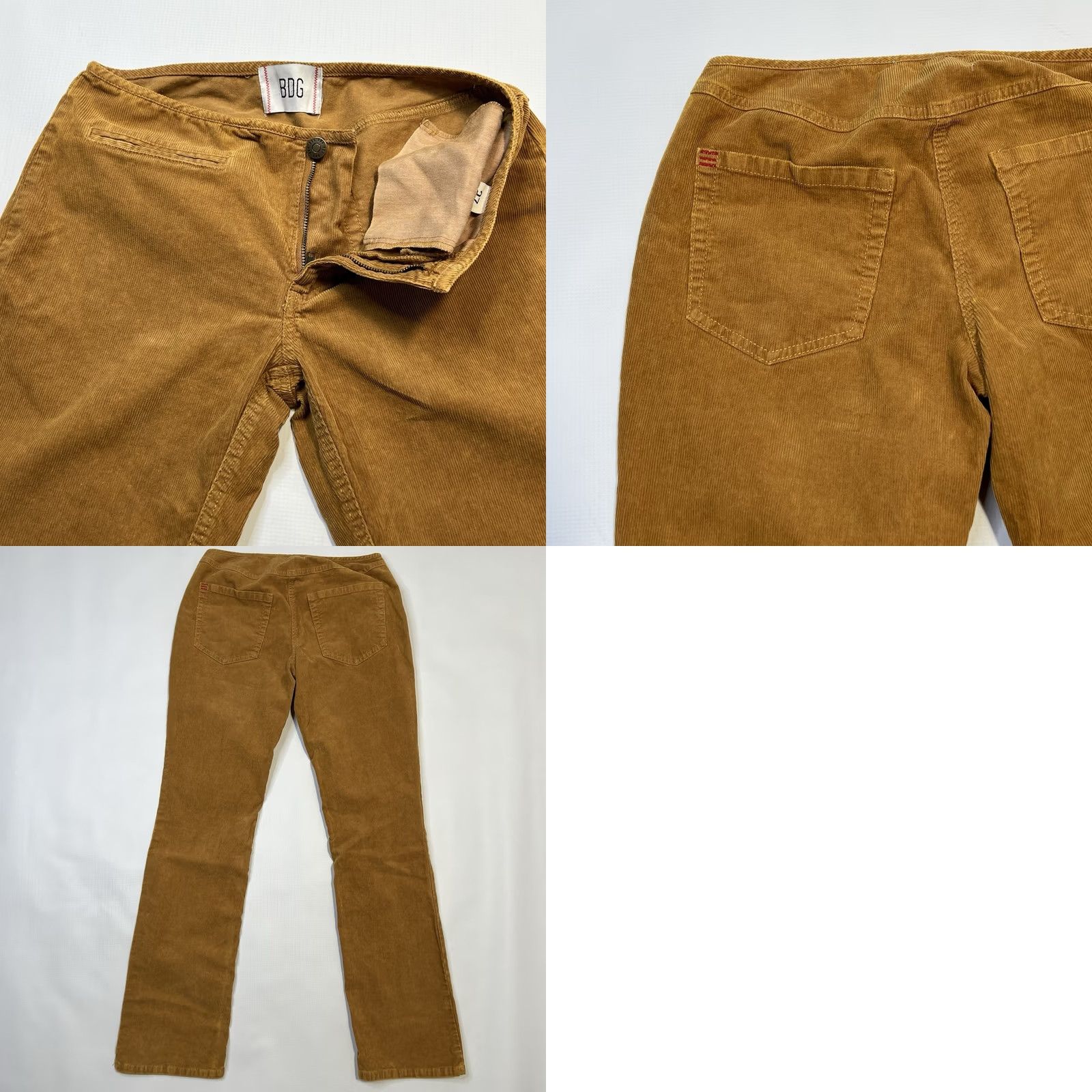 Bdg BDG Urban Outfitters Eloise Ultra Low Rise Corduroy Pants Women 27 Gold Comfortable Slim Pockets 90s Grunge Bohemian Vintage: No Size 27" / US 4 / IT 40 - 9 Thumbnail