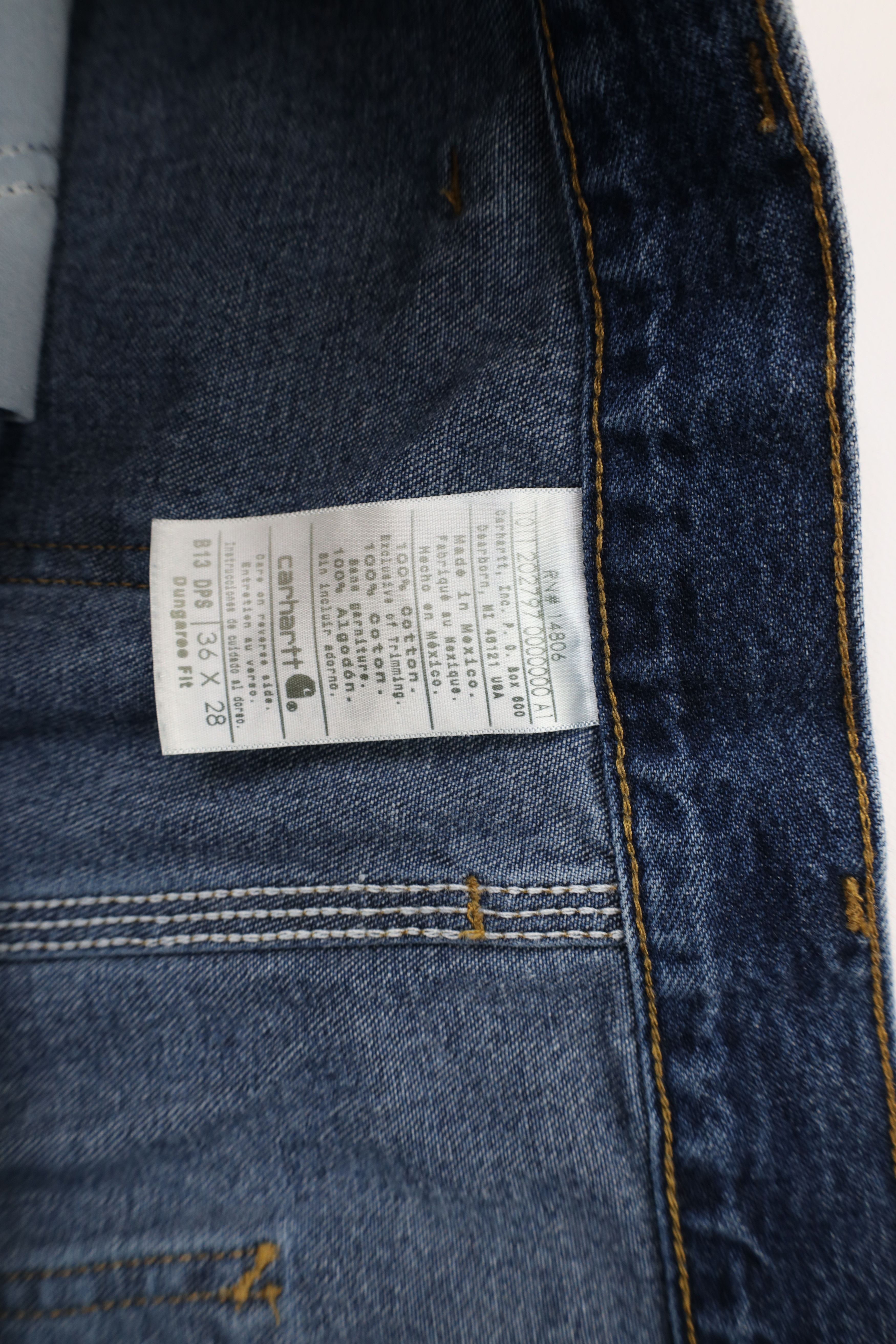Carhartt × Vintage Vintage Y2K Carhartt Fit Wide Leg Dungaree Denim Jeans Size US 36 / EU 52 - 3 Thumbnail