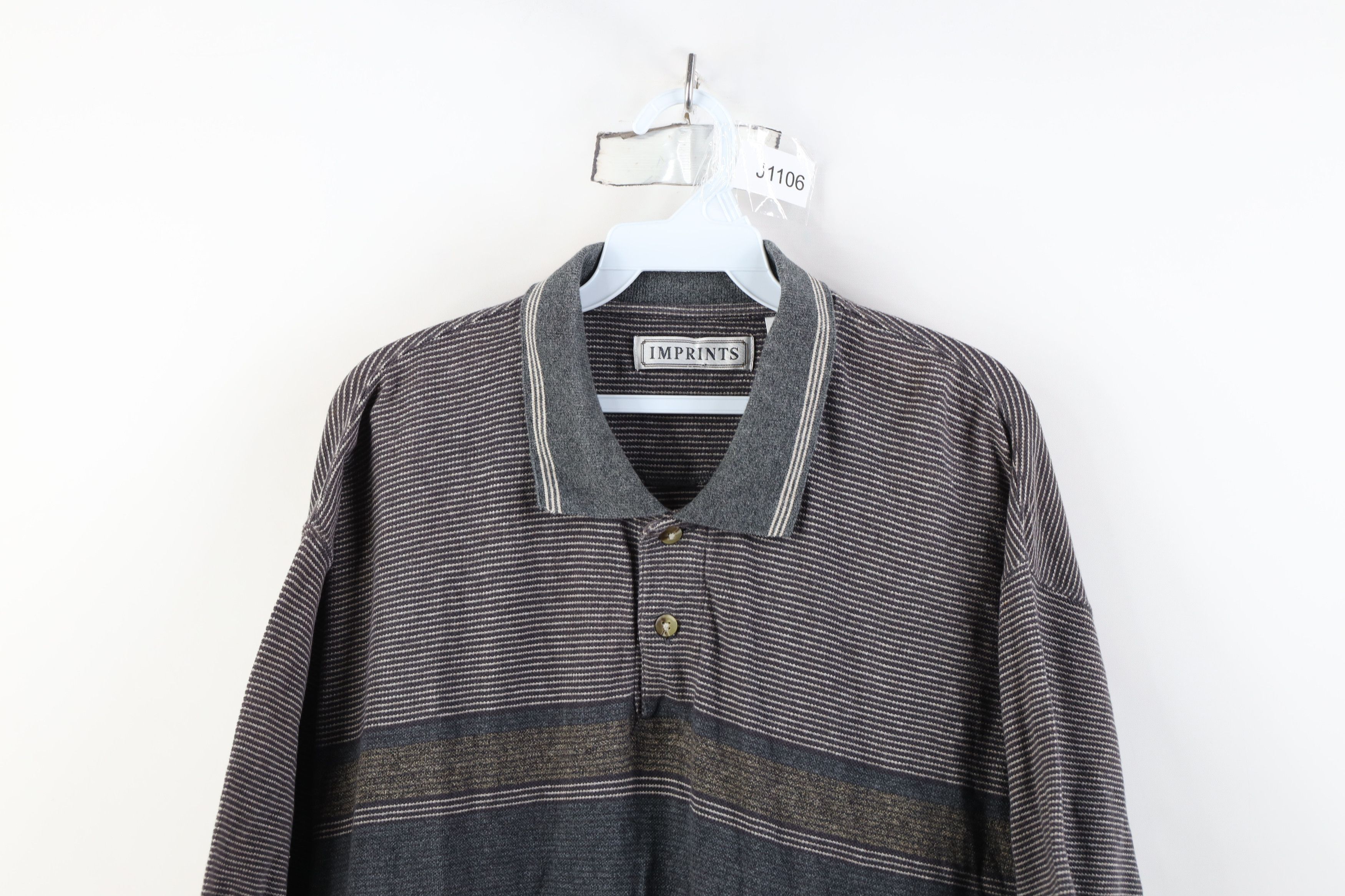 Vintage Vintage 90s Streetwear Block Knit Golf Polo Shirt Cotton Size US XL / EU 56 / 4 - 2 Thumbnail