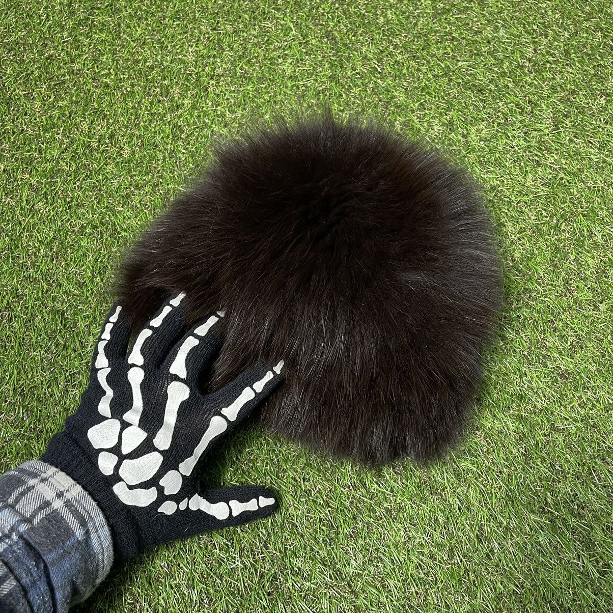 Vintage Vintage Y2K Black Fuzzy Beanie Skeleton Hand Goth Alt OS Size ONE SIZE - 1 Thumbnail