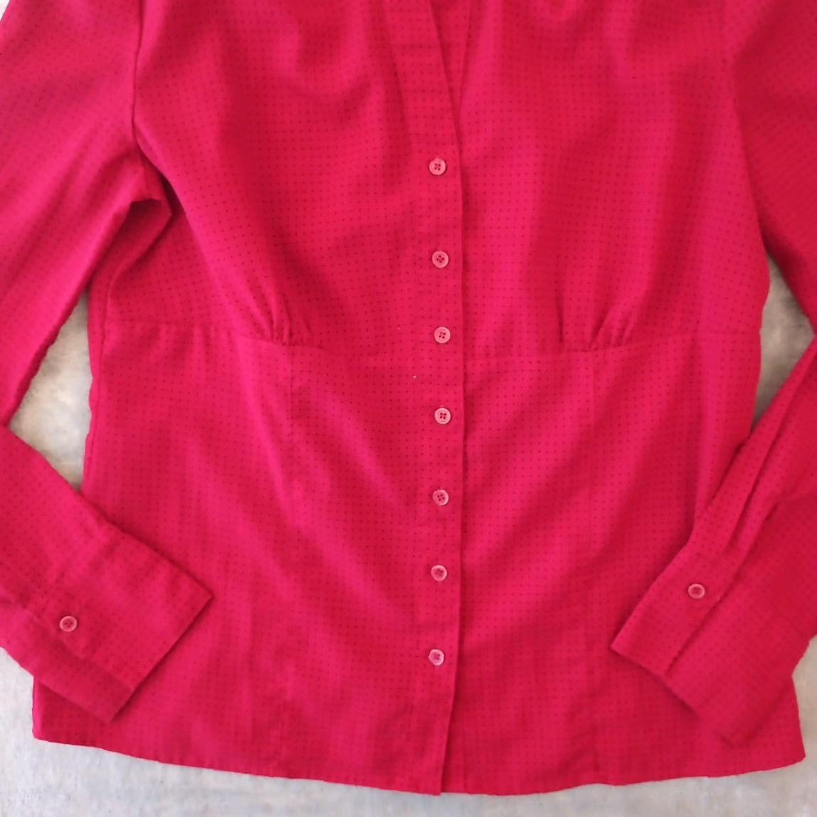 Vintage East 5th Shirt Womens Medium Red Polka Dot Long Sleeve Button Up V-Neck Size M / US 6-8 / IT 42-44 - 3 Thumbnail