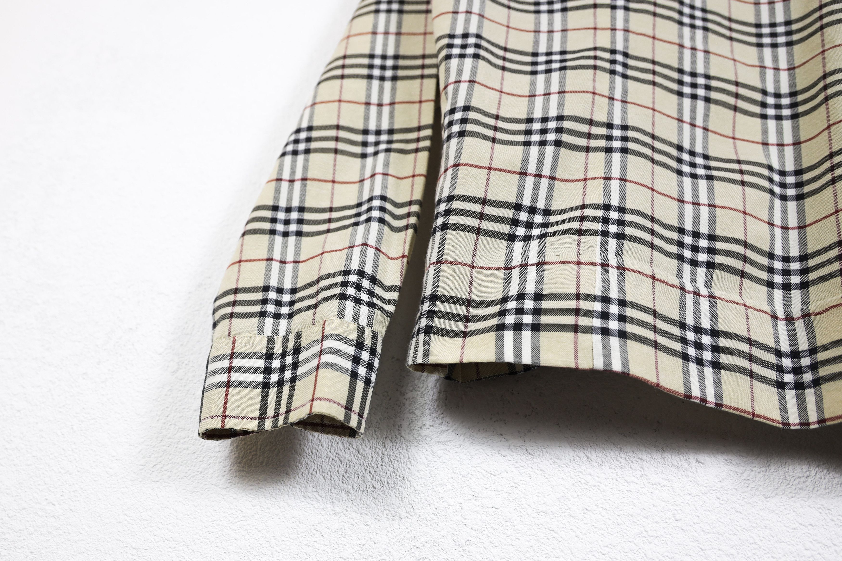 Burberry × Vintage Vintage Burberry Beige Nova Check Long Sleeve Shirt Size L / US 10 / IT 46 - 12 Thumbnail