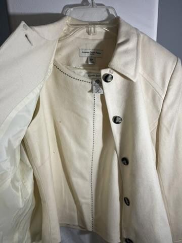 Designer Amanda Smith Petite Wool Jacket - Elegant Cream Suit Jacket Size M / US 6-8 / IT 42-44 - 5 Thumbnail