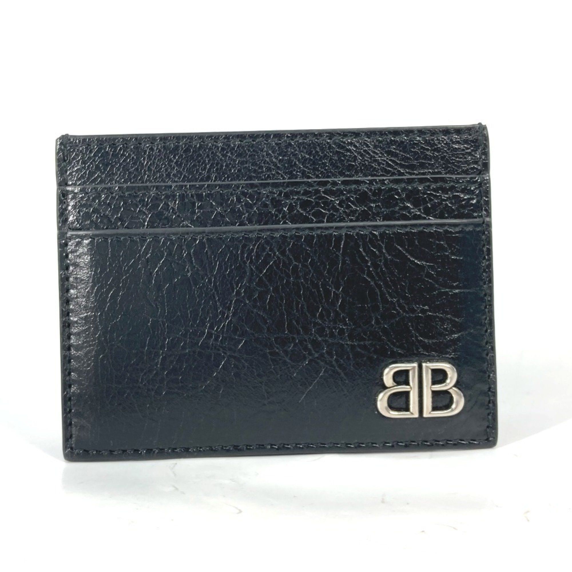 Balenciaga BALENCIAGA 766547 BB Business Card Holder Pass Case Holder/Card Leather Women's Black Size ONE SIZE - 1 Thumbnail