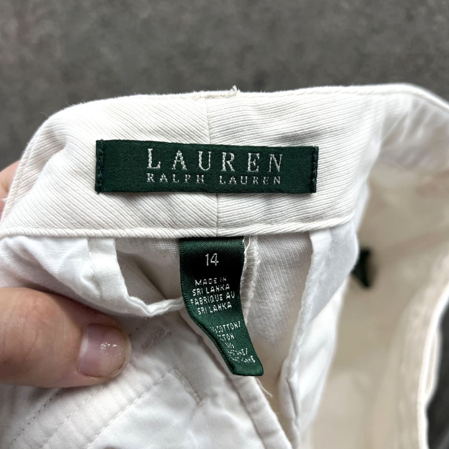 Ralph Lauren Lauren Ralph Lauren Pants Womens 14 White Cargo Straight Leg Twill Casual Size 36" / US 14 / IT 50 - 3 Thumbnail