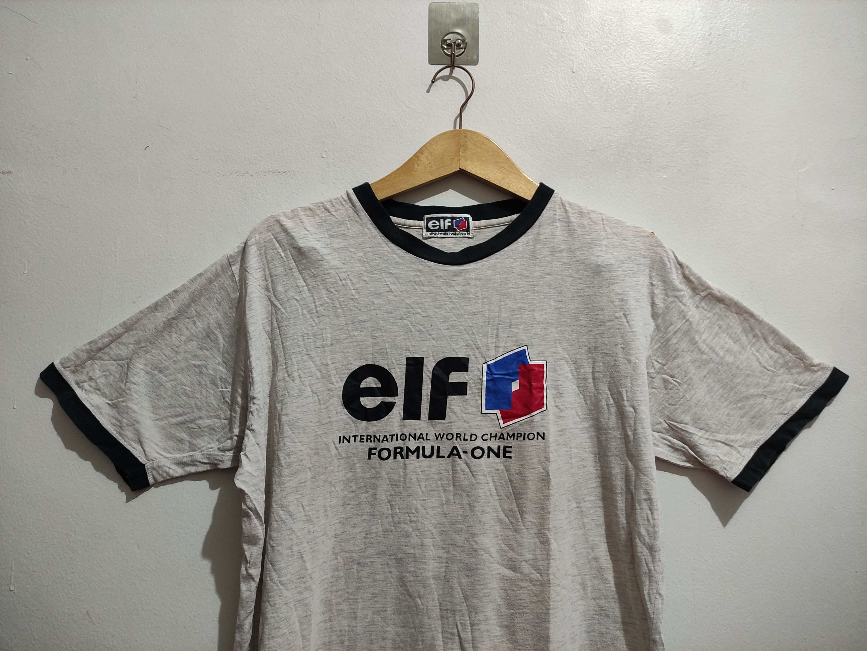 Formula 1 Vintage ELF Lubricant Formula one Ringer T-shirt Size US M / EU 48-50 / 2 - 2 Thumbnail