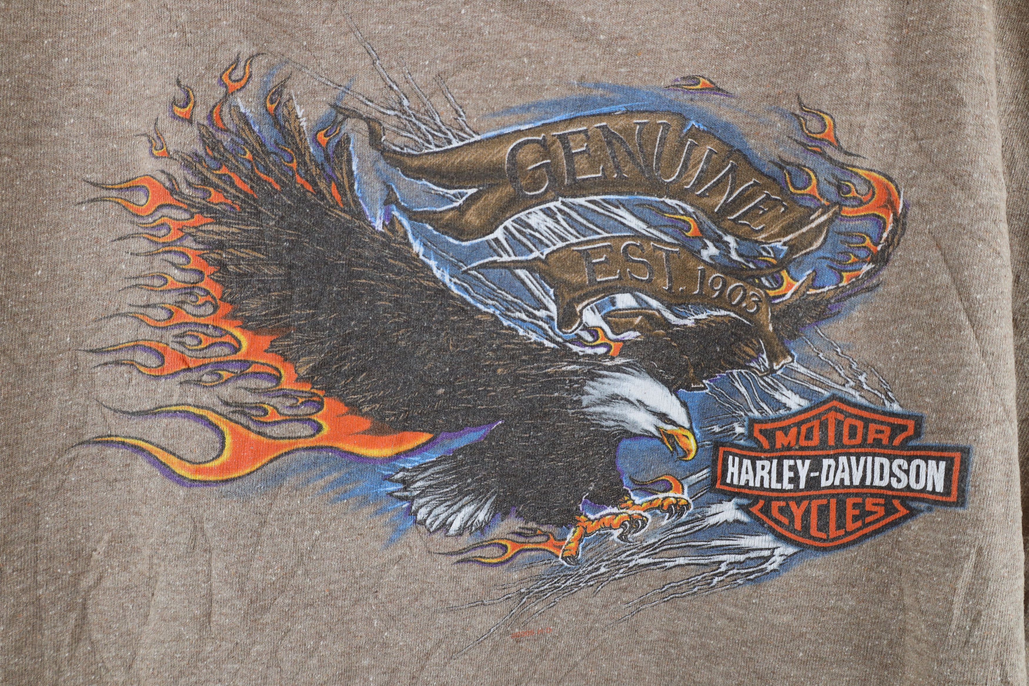 Harley Davidson × Vintage Vintage Y2K Harley Davidson Flames Sleeveless T-Shirt USA Size US L / EU 52-54 / 3 - 4 Thumbnail