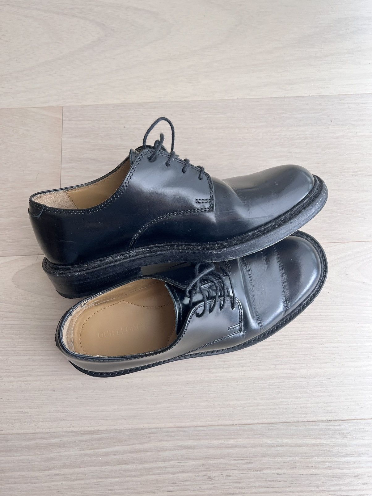 image of Our Legacy Uniform Parade Derby Leather Lace Shoe Oxford Loafer in Black, Men's (Size 7)