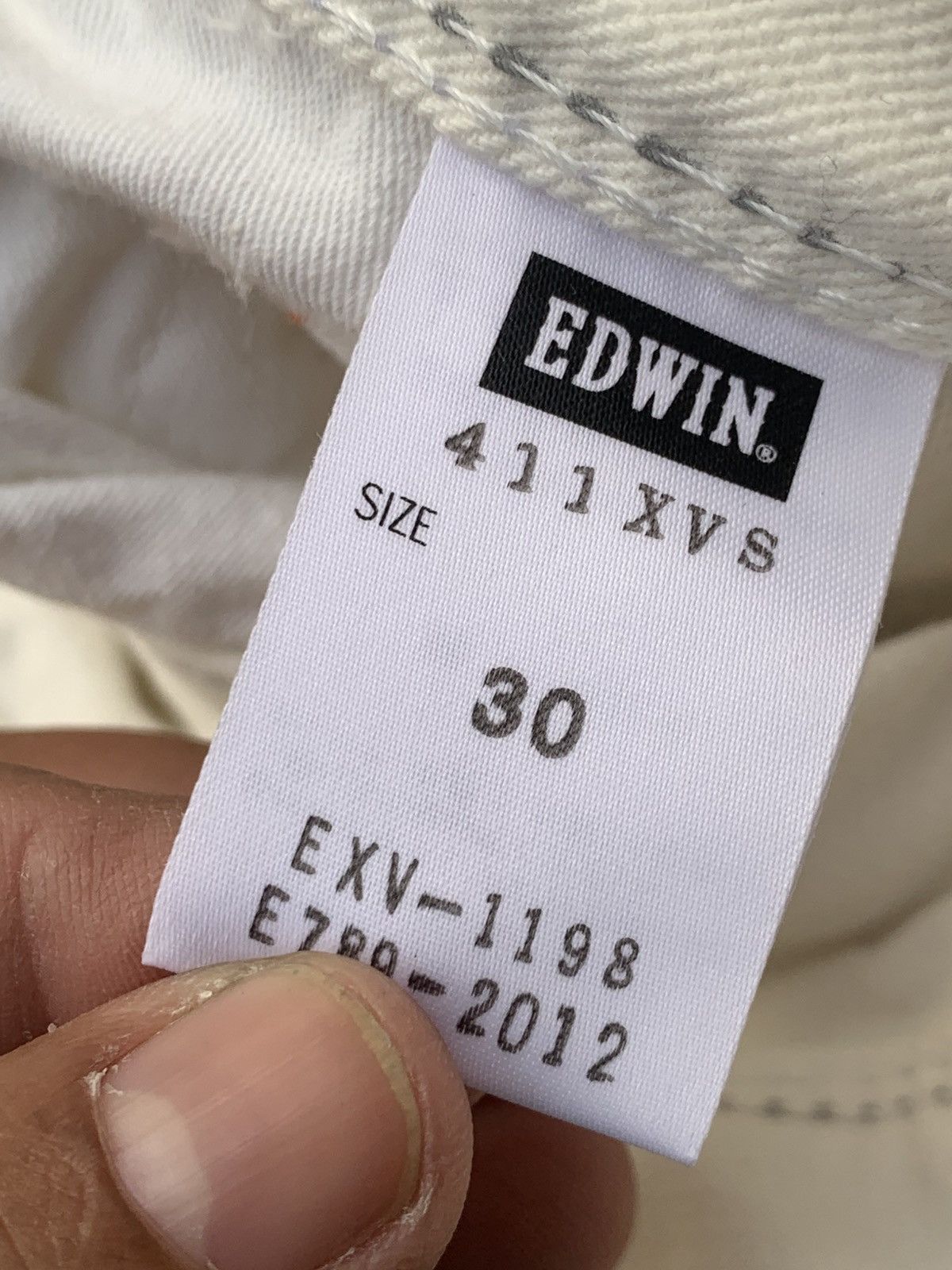 Edwin Archive Edwin XV White Denim Flare Buckle Back Patchwork Size US 30 / EU 46 - 6 Thumbnail