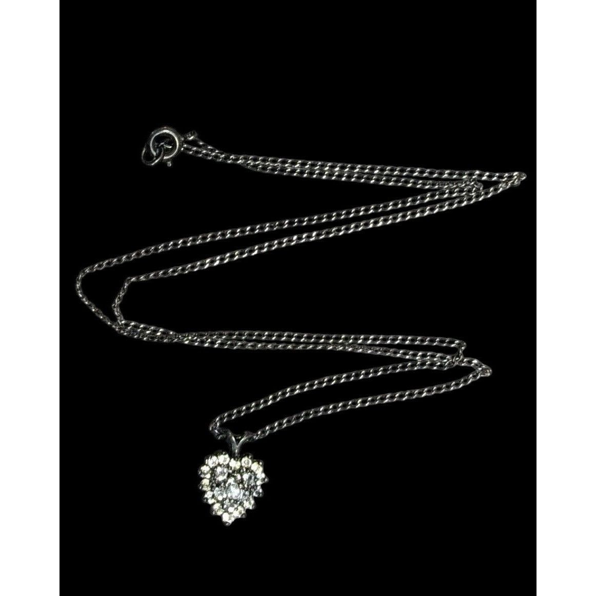 Other Romantic Goth Minimalist Rhinestone Heart Necklace Size ONE SIZE - 1 Thumbnail