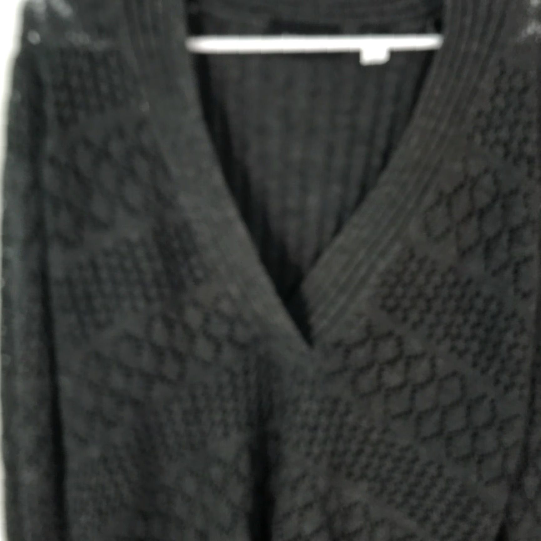 Vintage Axcess Womens V Neck Long Sleeves Crochet Pullover Black Knit Sweater XL Size XL / US 12-14 / IT 48-50 - 3 Thumbnail