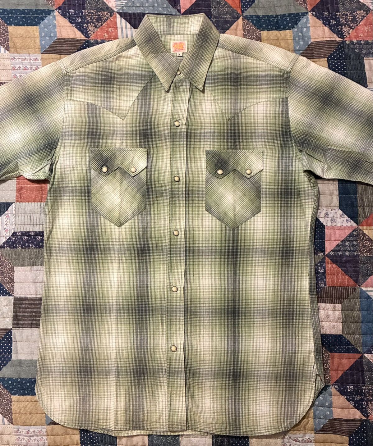 Sugar Cane SUGAR CANE TOYO ENTERPRISE SHADOW PLAID WESTERN SHIRT- LARGE Size US L / EU 52-54 / 3 - 4 Thumbnail