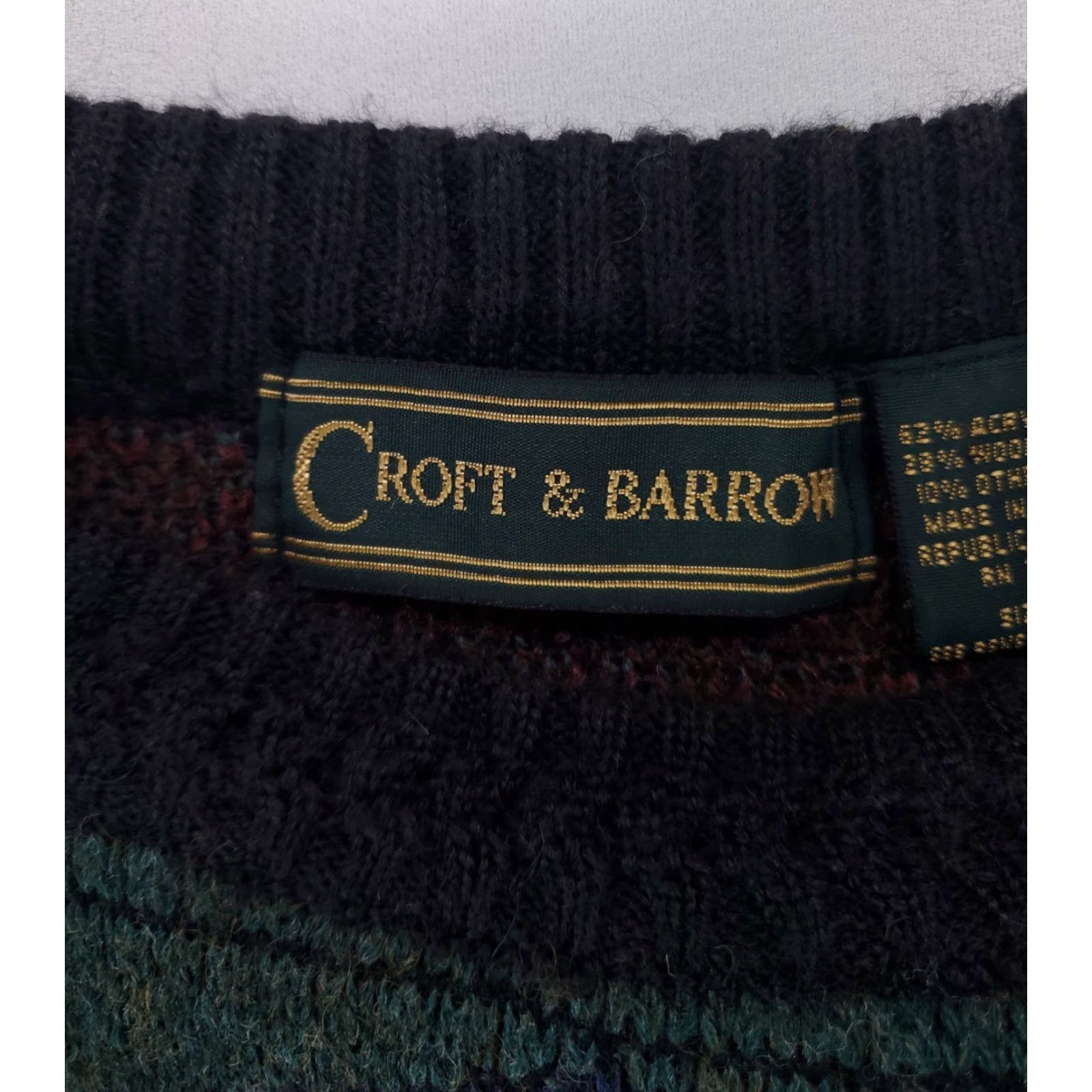 Croft & Barrow Croft & Barrow Patterned Knit Cosby Sweater Black Red Green Blue Mens S Multicolor Pullover Men S Size US S / EU 44-46 / 1 - 2 Thumbnail