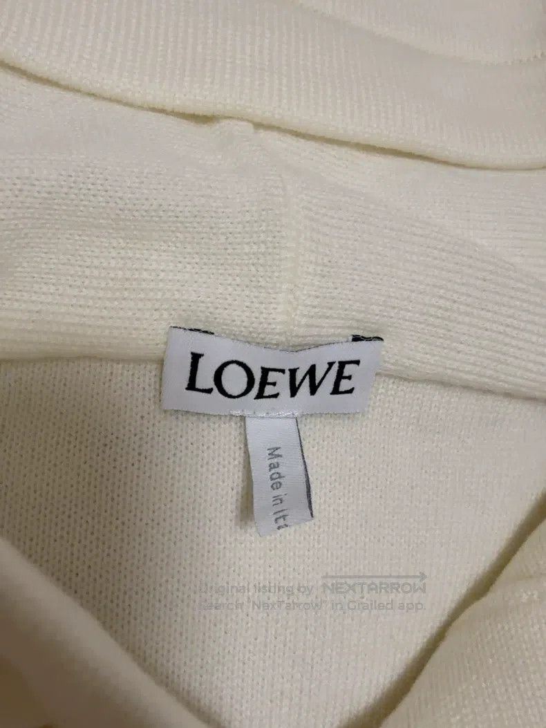 Loewe Loewe SS24 solid color back logo hooded zip wool sweater l Size L / US 10 / IT 46 - 2 Thumbnail