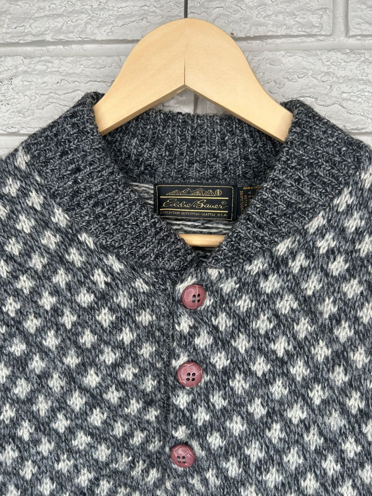 Eddie Bauer Vintage 90s Eddie Bauer Wool Knit Pullover Sweater Size US L / EU 52-54 / 3 - 3 Thumbnail