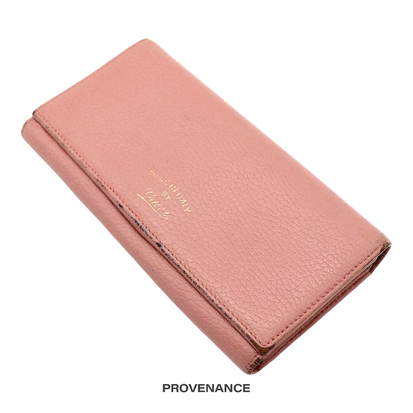 Gucci 🔴 Gucci "Made in Italy" Long Wallet - Powder Pink Leather Size ONE SIZE - 4 Thumbnail