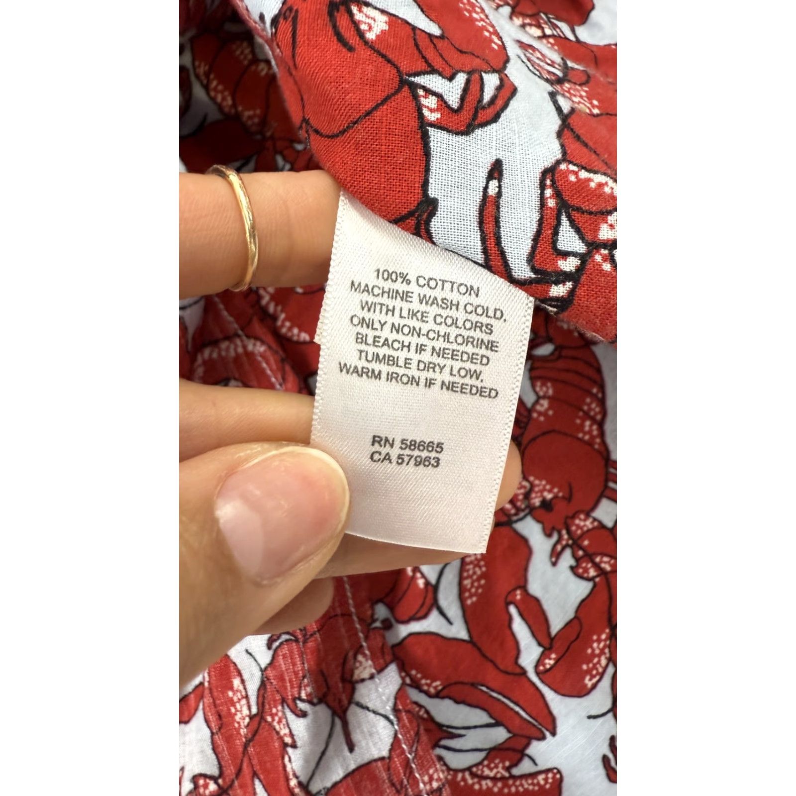 Vintage Wallin & Bros Shirt Mens Large Red Lobster Print Short Sleeve Beach Summer Graphic Print Button-Up Mens Size US L / EU 52-54 / 3 - 5 Thumbnail