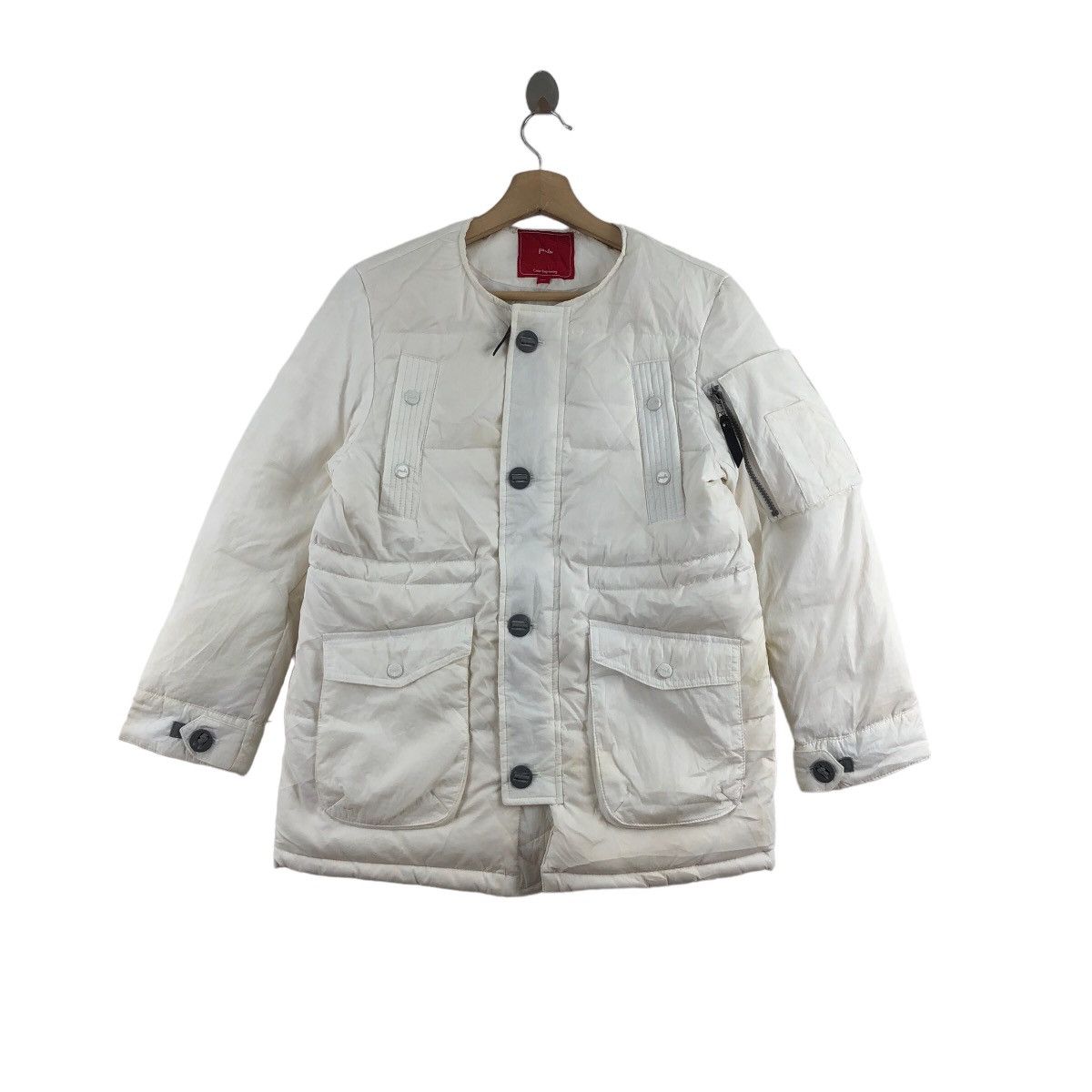 Image of Winter Session Paula Puffer Jacket Duck Down Multipocket Winter Jacket in White, Women's (Size Smal