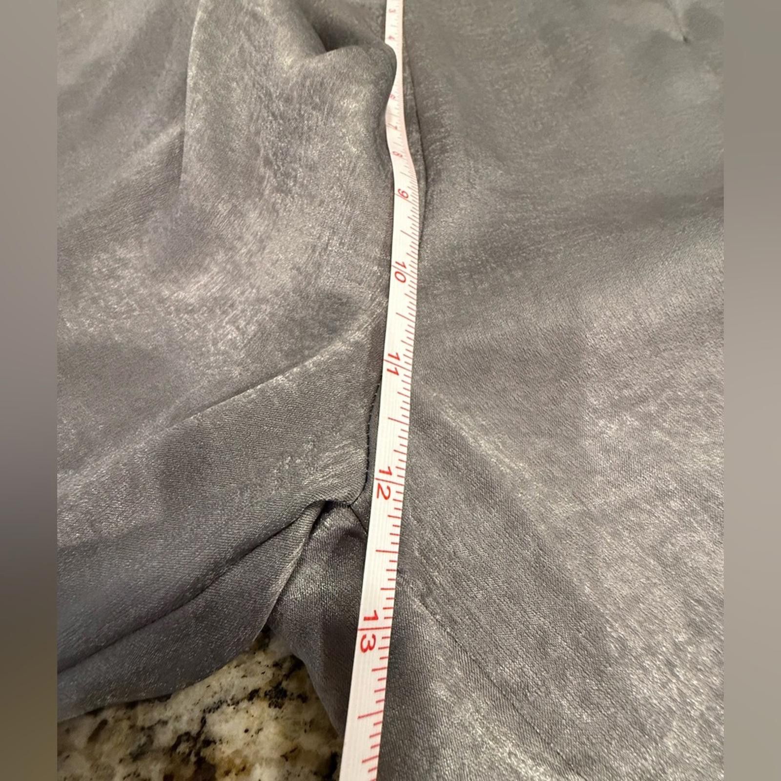 Other Outrageous Fortune shimmery silver wide leg dress pants SZ 8 Size 30" / US 8 / IT 44 - 10 Thumbnail
