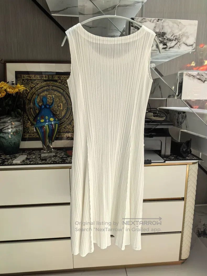 Issey Miyake Issey Miyake Pure White Dress Size L / US 10 / IT 46 - 2 Thumbnail