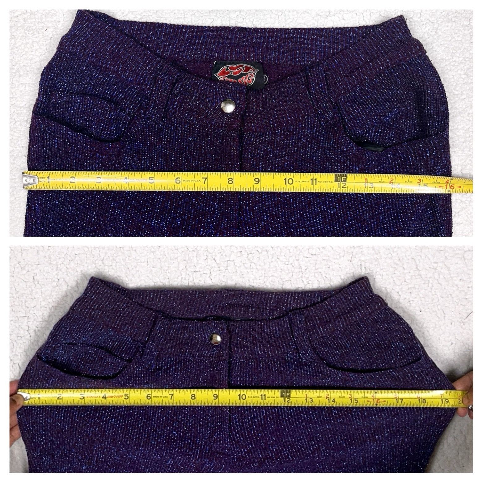 Vintage 90s Lip Service Sparkly Blue Pants Small Womens Goth