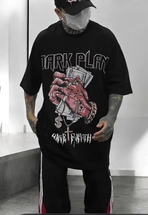 VIBE Dark Plan Graphic Black T Shirt Size US L / EU 52-54 / 3 - 7 Thumbnail
