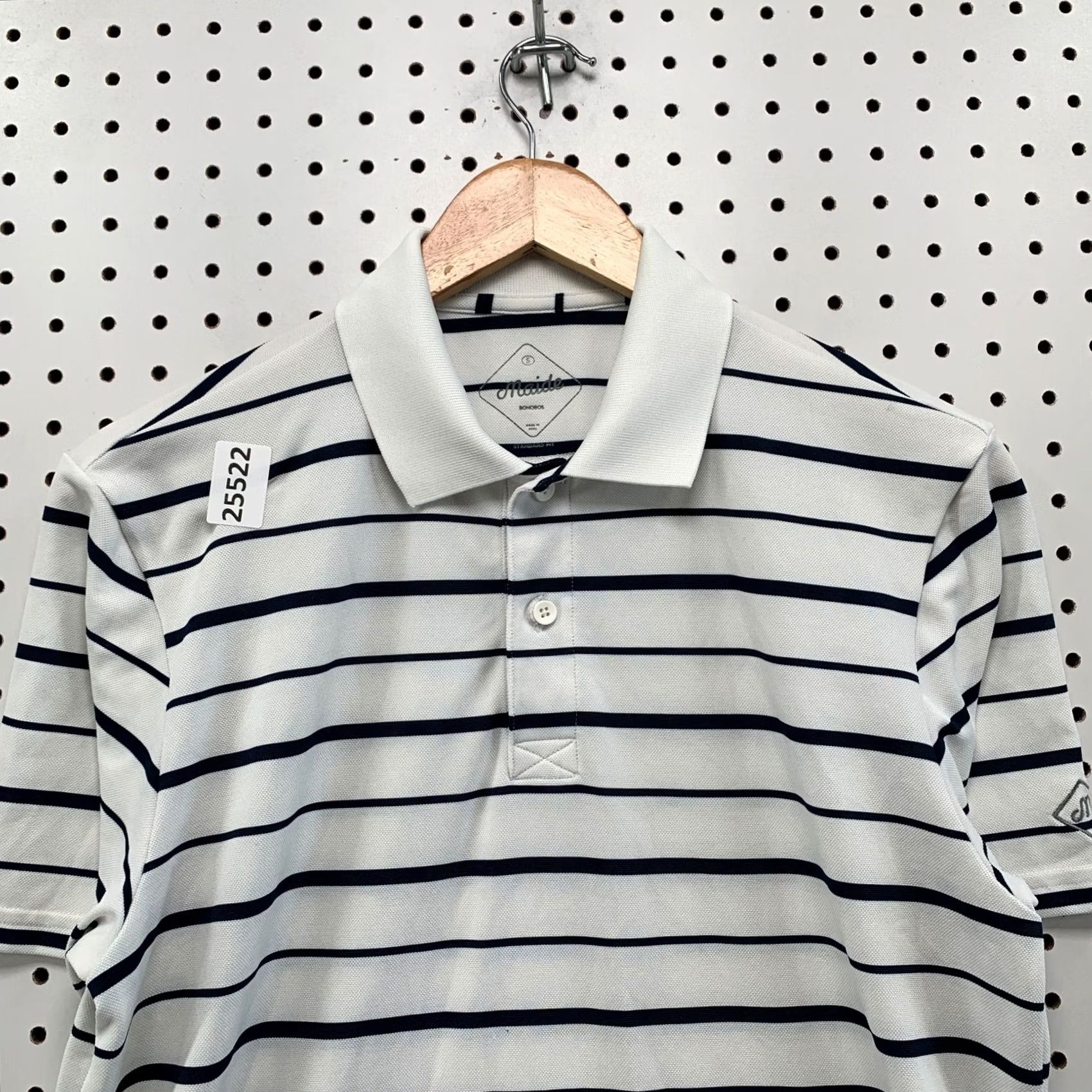 Bonobos Bonobos Polo Collared Shirt White Blue Striped Mens Small Golf Size US S / EU 44-46 / 1 - 2 Thumbnail