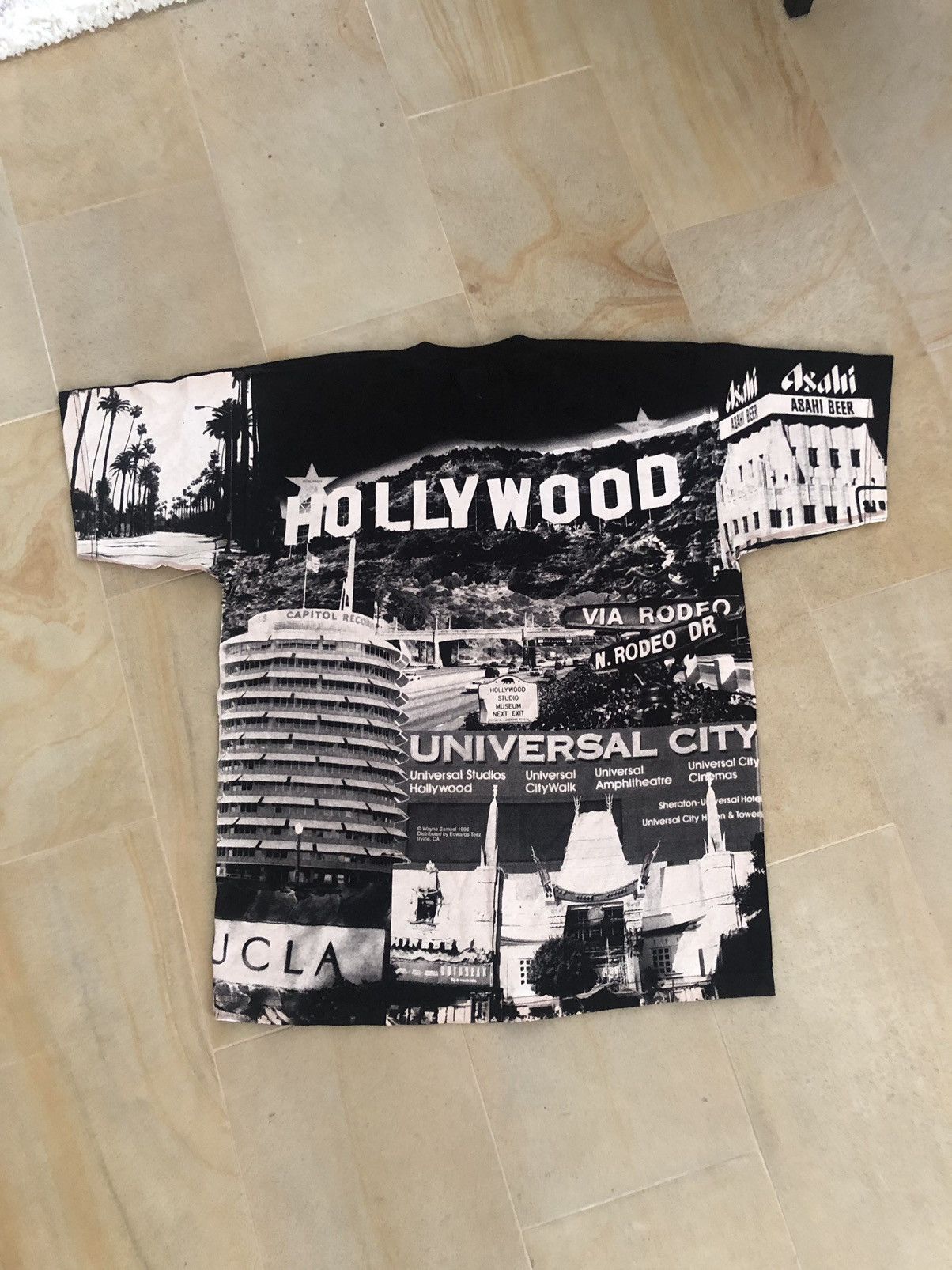 Vintage VINTAGE 1996 WAYNE SAMUEL HOLLYWOOD FULL PRINT TEE Size US XL / EU 56 / 4 - 2 Thumbnail