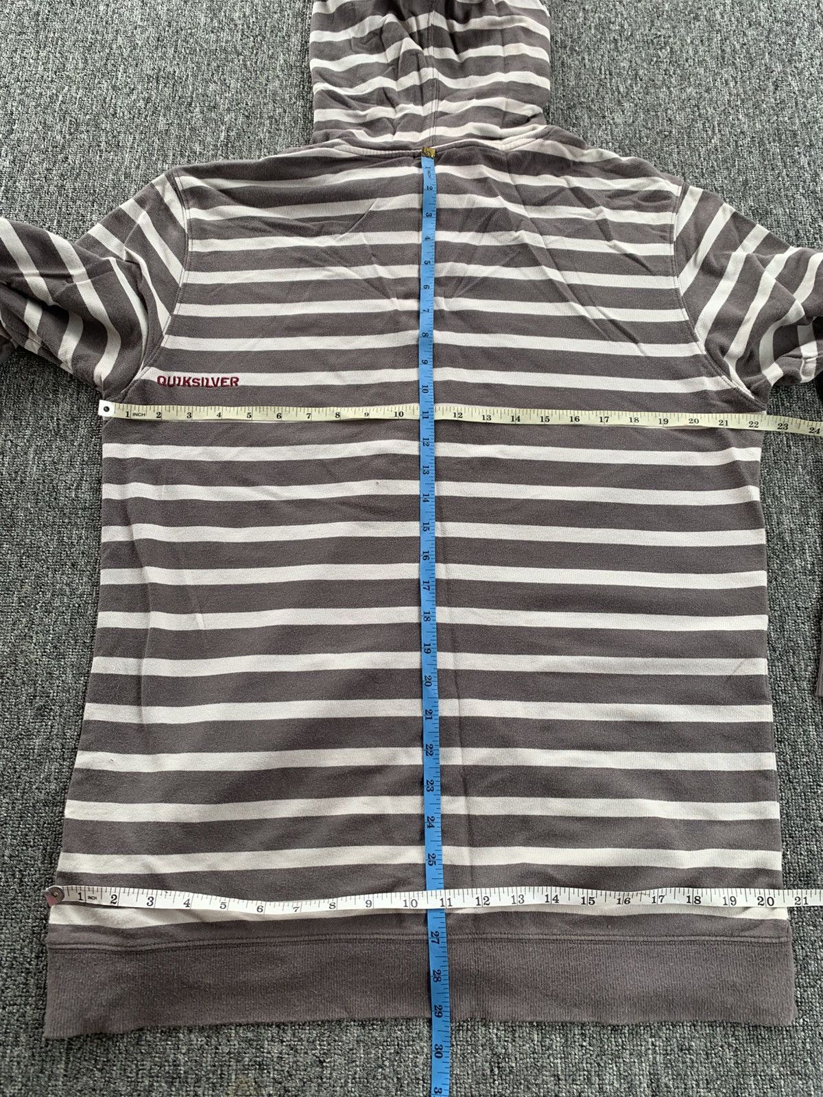 Quiksilver Quiksilver Sunfaded Stripe Disstressed Zip Up Jacket Hoodie Size US XL / EU 56 / 4 - 9 Thumbnail