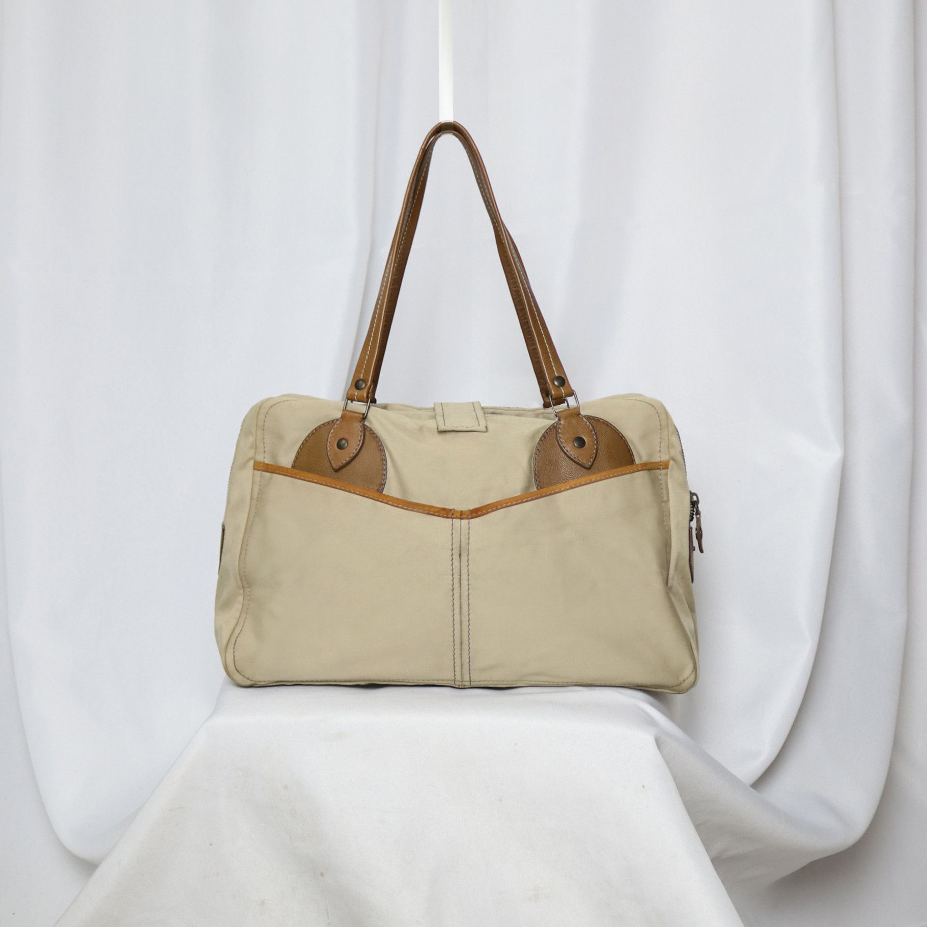 Miu Miu Miu Miu 2002 runway leather trim canvas bag Size ONE SIZE - 6 Thumbnail