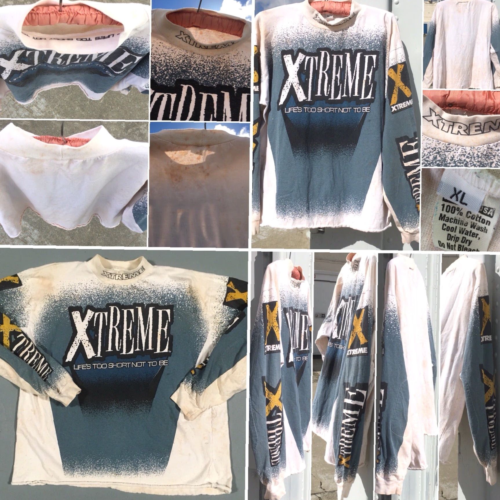 Vintage VINTAGE XTREME Lifes’s Too Short Not To Be Motocross T-Shirt XL USA Shirt Men Long Sleeve 1990s White Graphic Tee XS? Size US XL / EU 56 / 4 - 2 Thumbnail