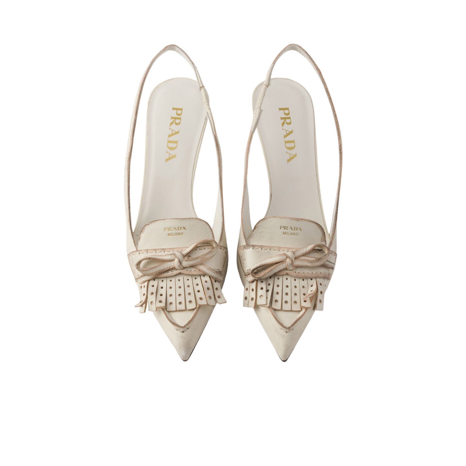 Prada PRADA $1690 Chalk White Slingback Pumps New & Authentic (Wom Size US 10 / IT 40 - 3 Thumbnail