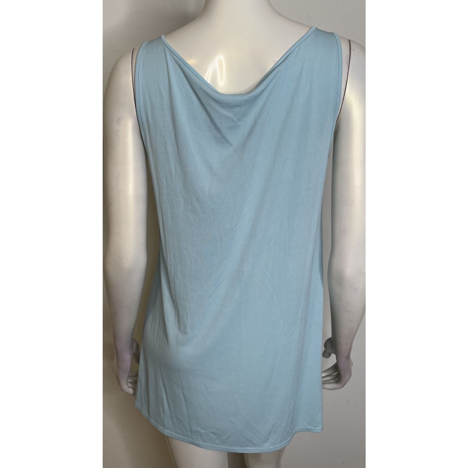 Eileen Fisher Eileen Fisher Capri Blue Scoop Neck Tunic Top M NWT Silk Size M / US 6-8 / IT 42-44 - 2 Thumbnail