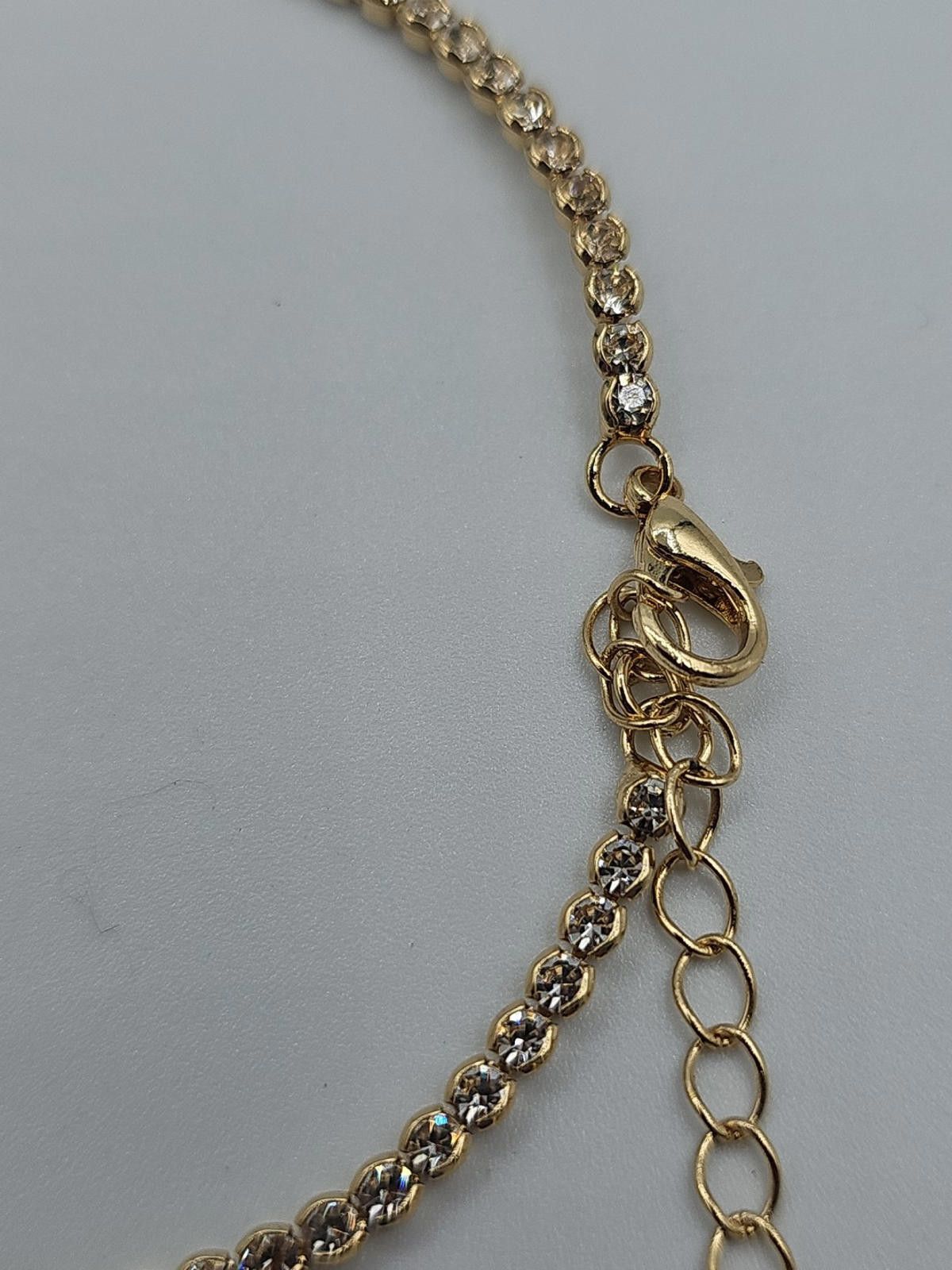 The Unbranded Brand Petite Gold Tone & Rhinestone Tennis Bracelet Adjustable Size ONE SIZE - 2 Thumbnail