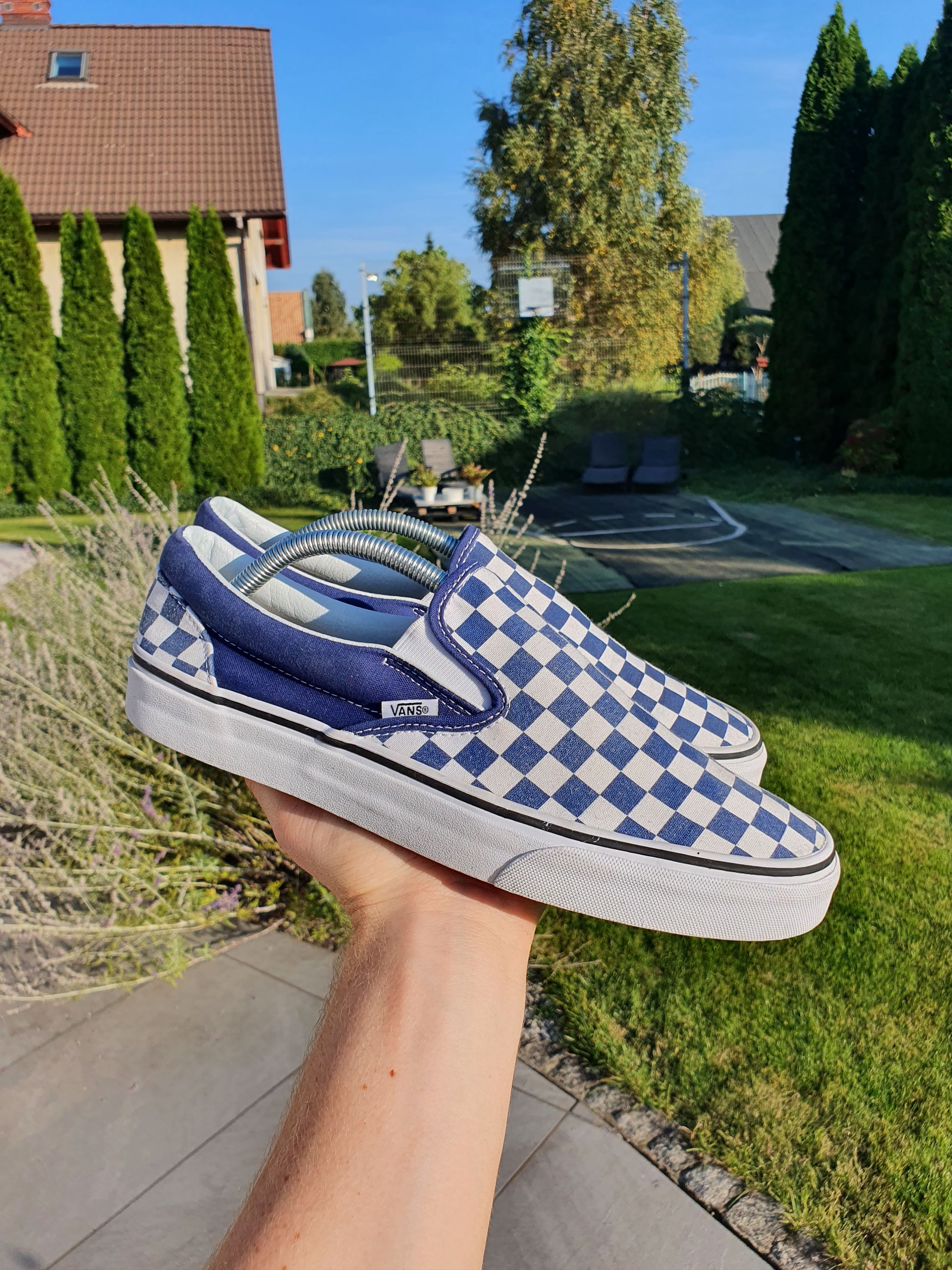 Vans Vans Slip On Checkerboard Navy Blue Size US 10 / EU 43 - 2 Thumbnail