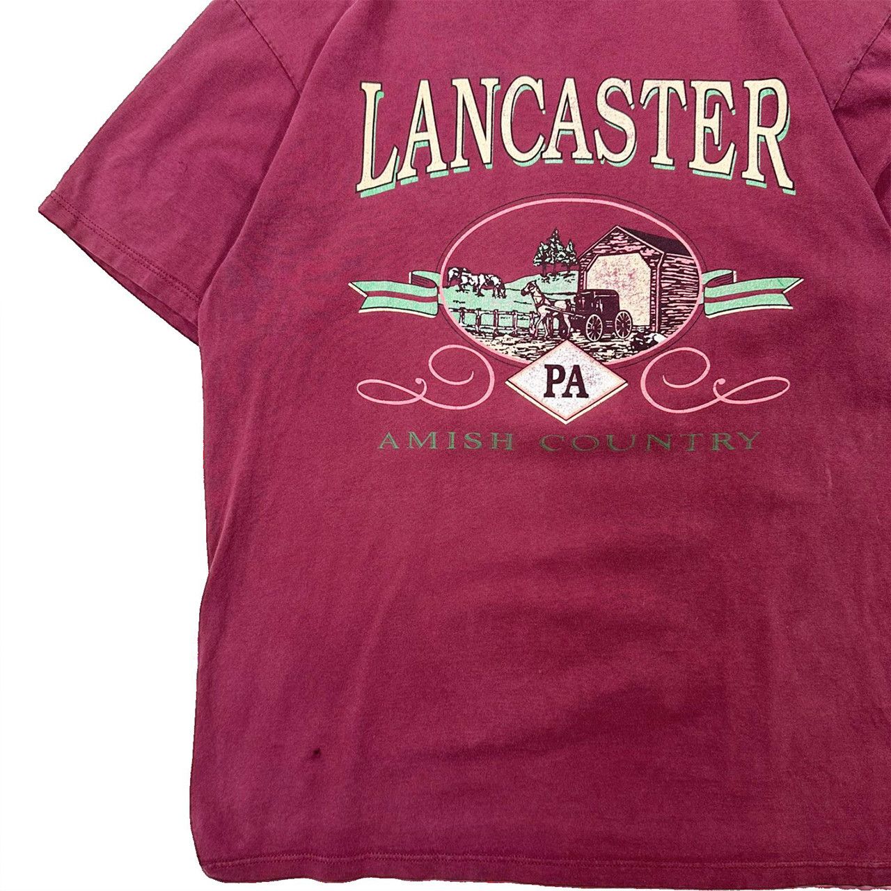 Vintage Vintage 90s Single Stitch Lancaster Amish Graphic T Shirt Size US L / EU 52-54 / 3 - 3 Thumbnail