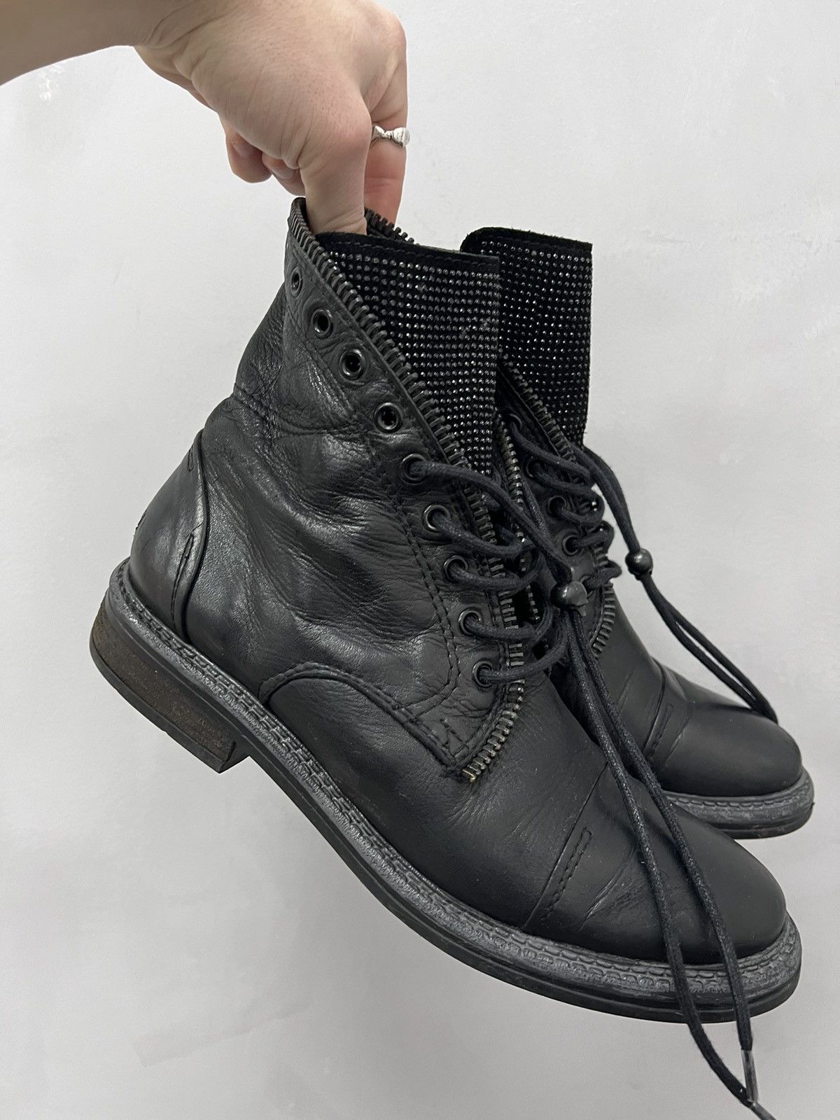 Vintage 90s Vintage Leather Cowboy Boots Western shoes GUIDI STYLE Size US 7.5 / EU 40-41 - 6 Thumbnail