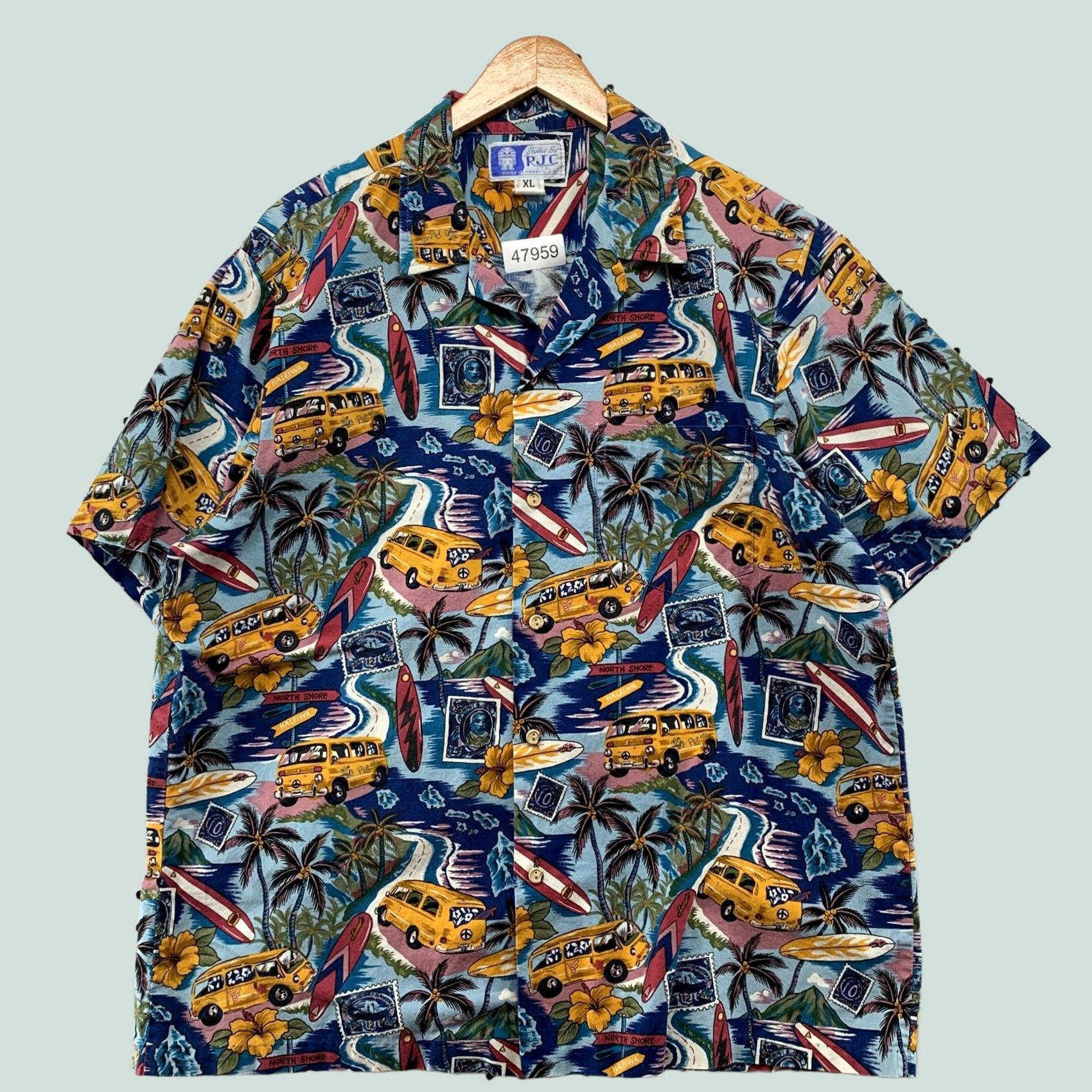 Vintage VINTAGE RJC Hawaiian Shirt Mens XL Surf Board Beach All Over Graphic USA Shirt XS? Size US XL / EU 56 / 4 - 1 Thumbnail