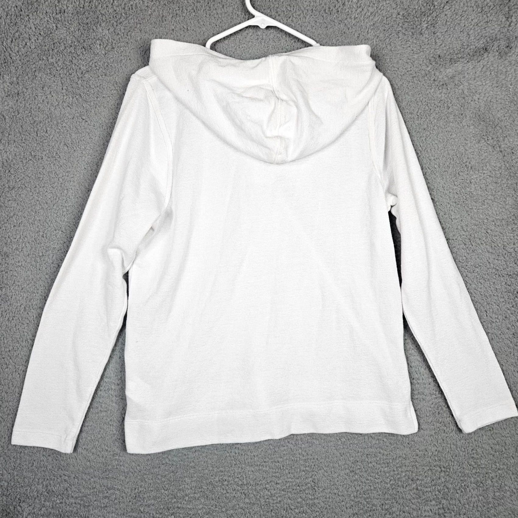 J.Crew J.CREW White Hooded Pullover Casual Top Women M Size M / US 6-8 / IT 42-44 - 2 Thumbnail