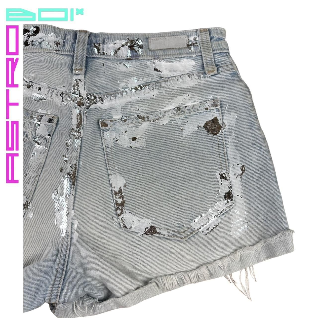 Abercrombie & Fitch Abercrombie + Fitch Blue Foiled Denim Shorts - 26" Size 26" / US 2 / IT 38 - 7 Thumbnail