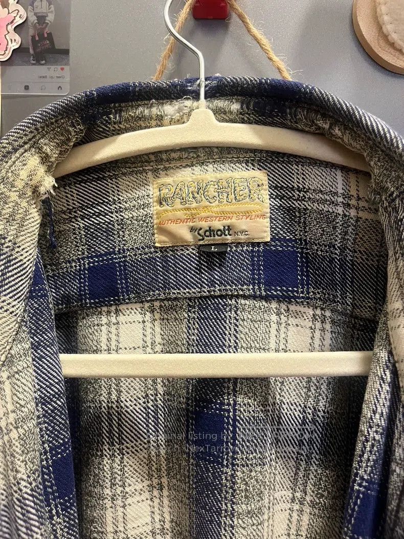 Other Blue and white plaid western shirt Size US L / EU 52-54 / 3 - 5 Thumbnail