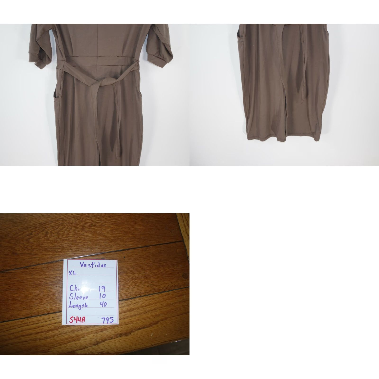 Vintage Vestidos Midi Wiggle Dress Women's Size XL Brown Chambray Pockets Casual Size L / US 10 / IT 46 - 8 Thumbnail