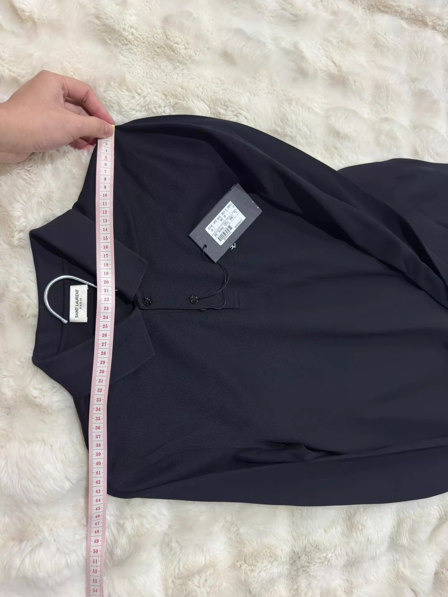 Yves Saint Laurent YSL Classic Long Sleeve Polo M New With Tags White Logo Size US M / EU 48-50 / 2 - 7 Thumbnail